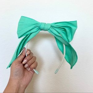 Teal bow headband